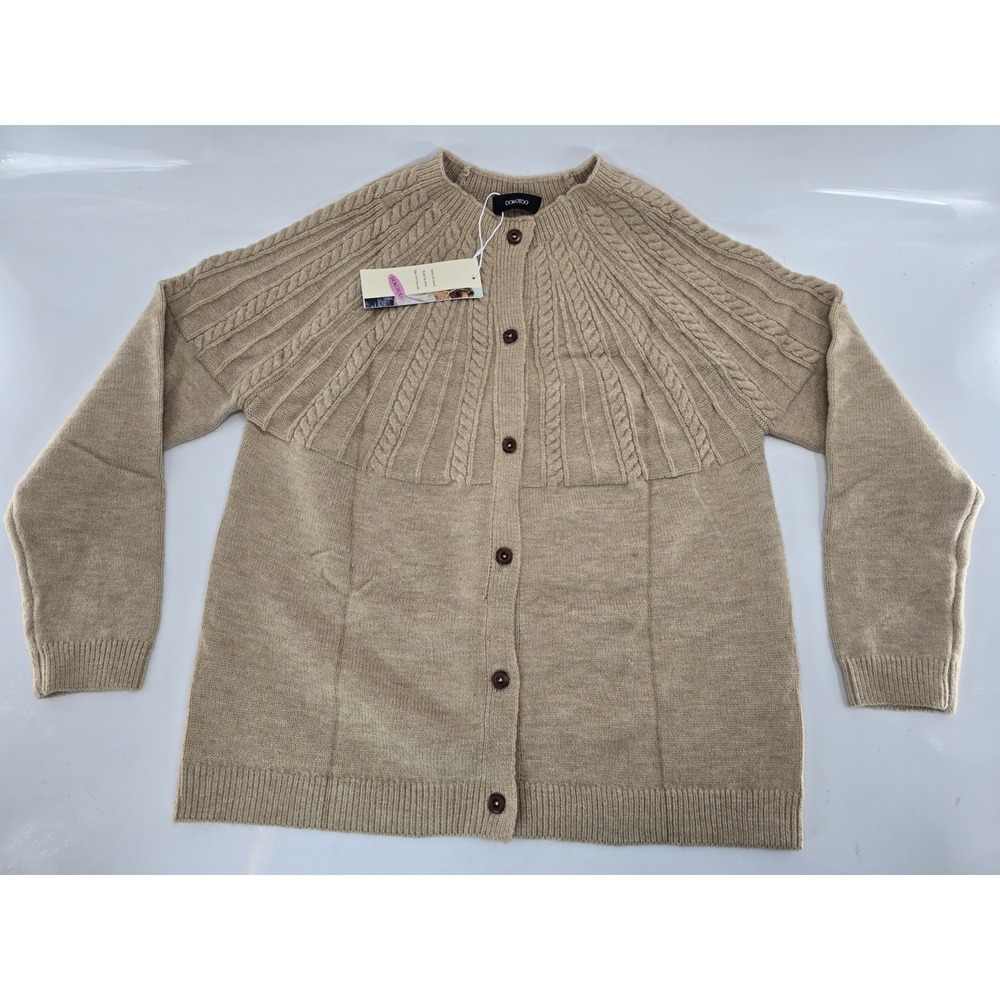 NWT Dokotoo Women's Long Sleeve Cardigan Sweater - Color Brown - Size M